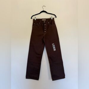 Levi's Chocolate Ribcage Straight Ankle Jeans